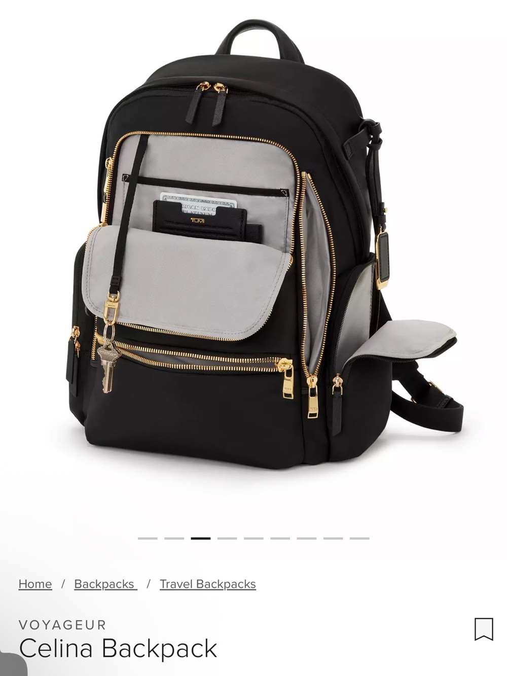 Tumi womens Pale blue Backpack with Silver Hardware - Picture 7 of 10
